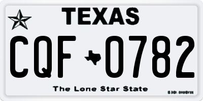 TX license plate CQF0782