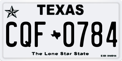 TX license plate CQF0784