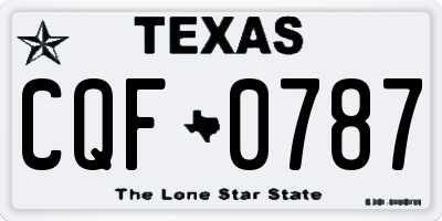 TX license plate CQF0787