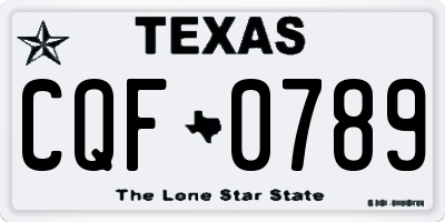 TX license plate CQF0789