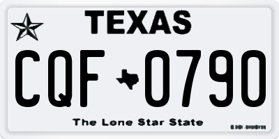 TX license plate CQF0790
