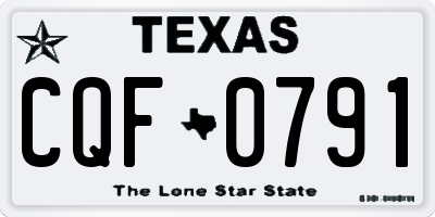 TX license plate CQF0791