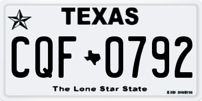 TX license plate CQF0792