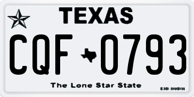 TX license plate CQF0793