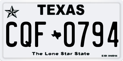 TX license plate CQF0794