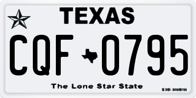 TX license plate CQF0795