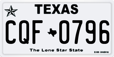 TX license plate CQF0796