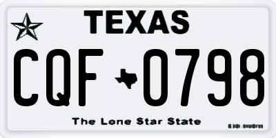 TX license plate CQF0798