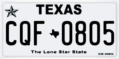TX license plate CQF0805