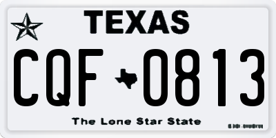 TX license plate CQF0813
