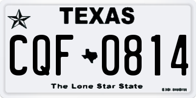 TX license plate CQF0814