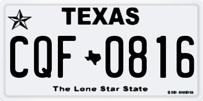 TX license plate CQF0816
