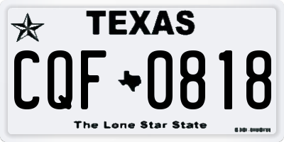 TX license plate CQF0818