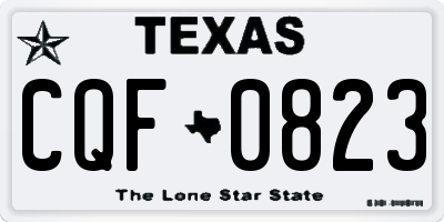 TX license plate CQF0823