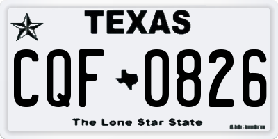 TX license plate CQF0826