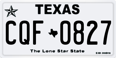 TX license plate CQF0827