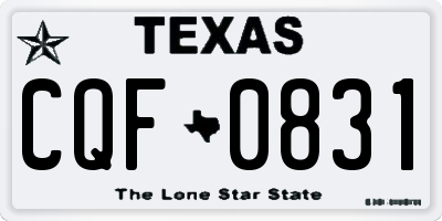 TX license plate CQF0831
