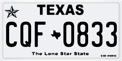TX license plate CQF0833