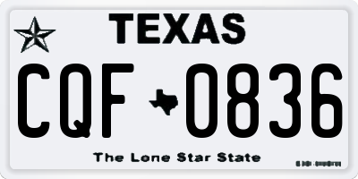 TX license plate CQF0836