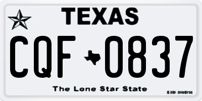 TX license plate CQF0837