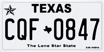 TX license plate CQF0847
