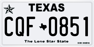 TX license plate CQF0851