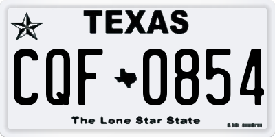 TX license plate CQF0854