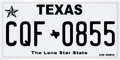 TX license plate CQF0855