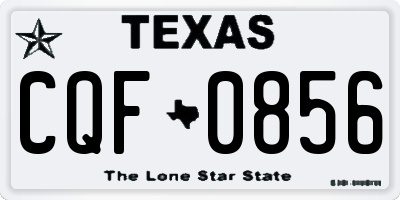 TX license plate CQF0856