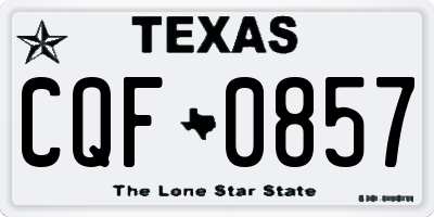 TX license plate CQF0857