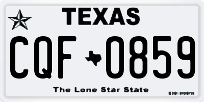 TX license plate CQF0859