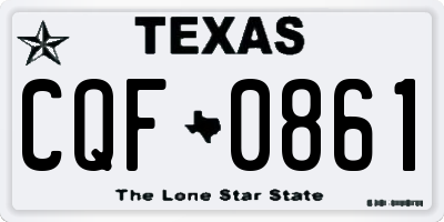 TX license plate CQF0861