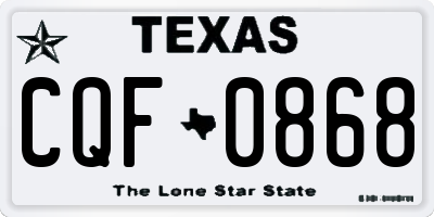 TX license plate CQF0868