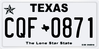 TX license plate CQF0871