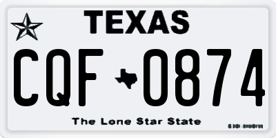 TX license plate CQF0874