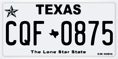 TX license plate CQF0875