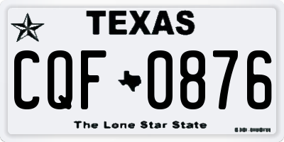 TX license plate CQF0876