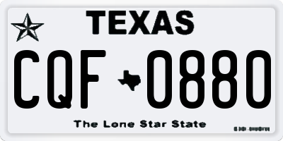 TX license plate CQF0880
