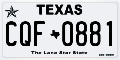 TX license plate CQF0881