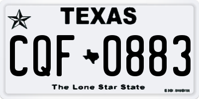 TX license plate CQF0883