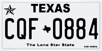 TX license plate CQF0884