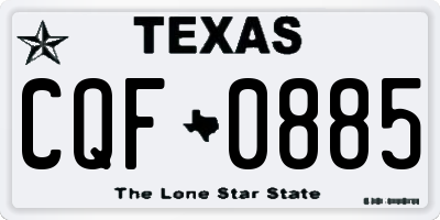 TX license plate CQF0885