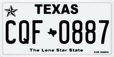 TX license plate CQF0887