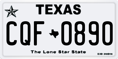 TX license plate CQF0890