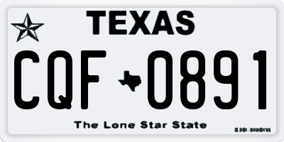 TX license plate CQF0891