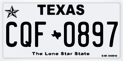 TX license plate CQF0897