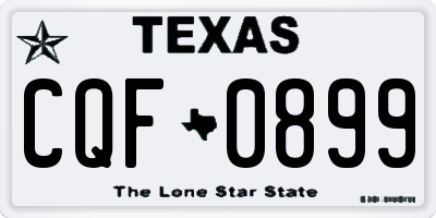 TX license plate CQF0899