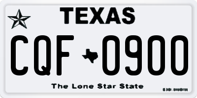 TX license plate CQF0900