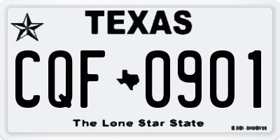 TX license plate CQF0901