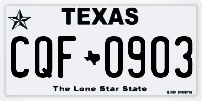 TX license plate CQF0903